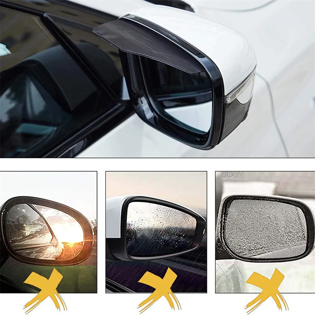 2Pcs Car Rearview Mirror Rain Eyebrow Visor Carbon Fiber Car Rearview Side Snow Sun Visor Rain Cover Car Exterior Accessories