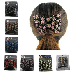 Bow Magic Hair Combs Woven Flower Hair Pins and Clips for Women Metal Stick Bun Makers Ponytail Holders Fashion Hair Accessories