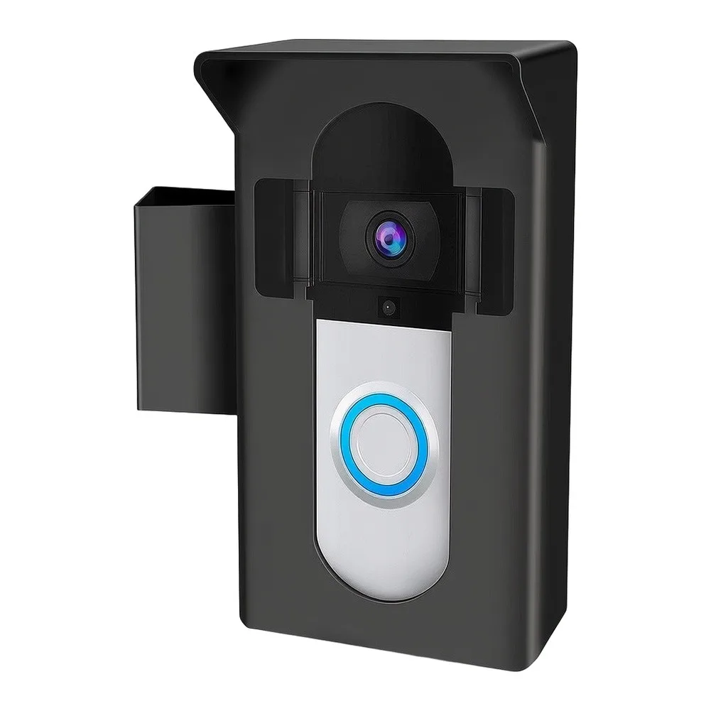 1pcs No Drill Metal Video Doorbell Bracket For Inward Swinging Doors Anti Theft Security Mount Camera Holder Black