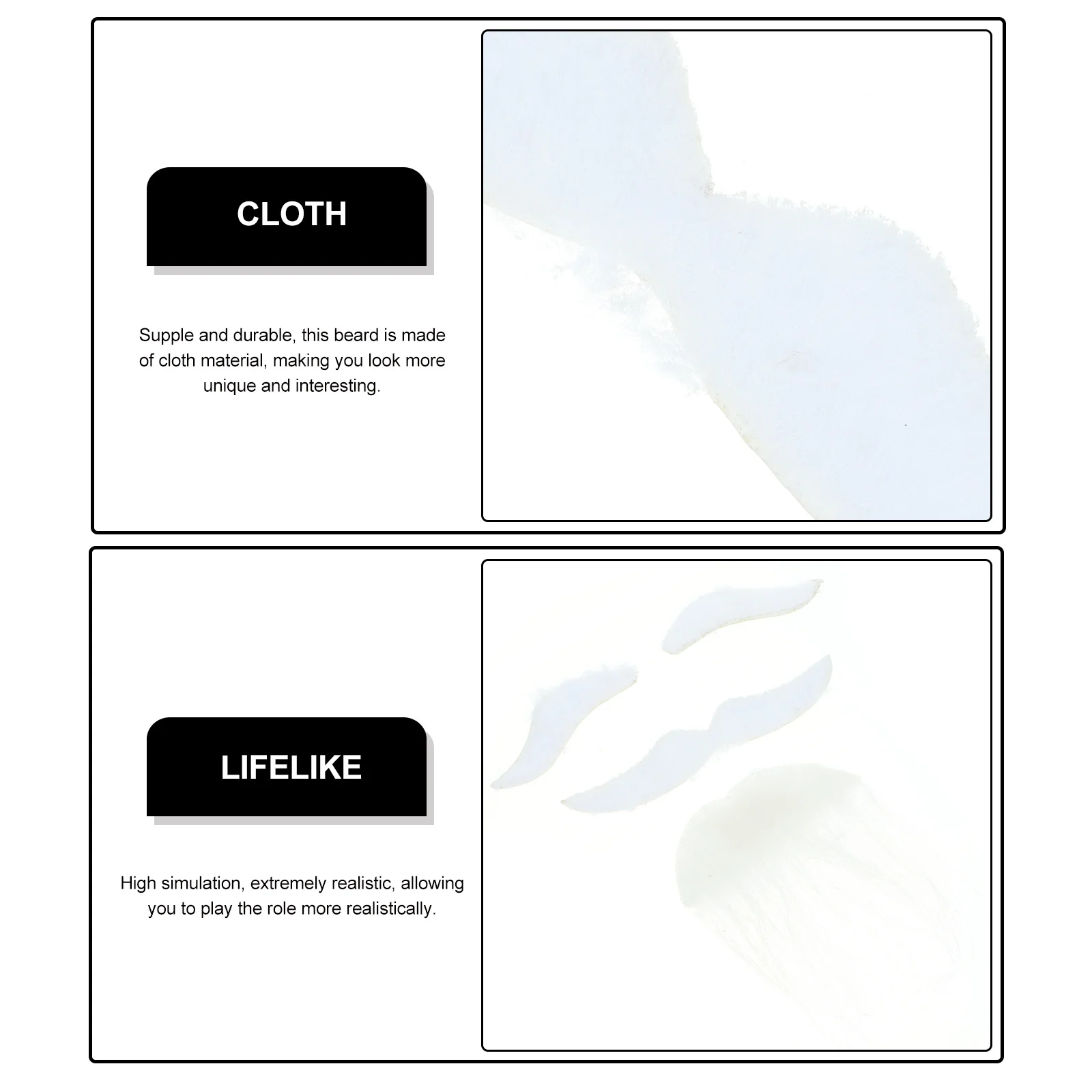 1Set gefälschter Bart Schnurrbart Augenbraue Cosplay Prop bequemer Stoffbart für Halloween Party Kostüm und Veranstaltungen gefälschter Schnurrbart