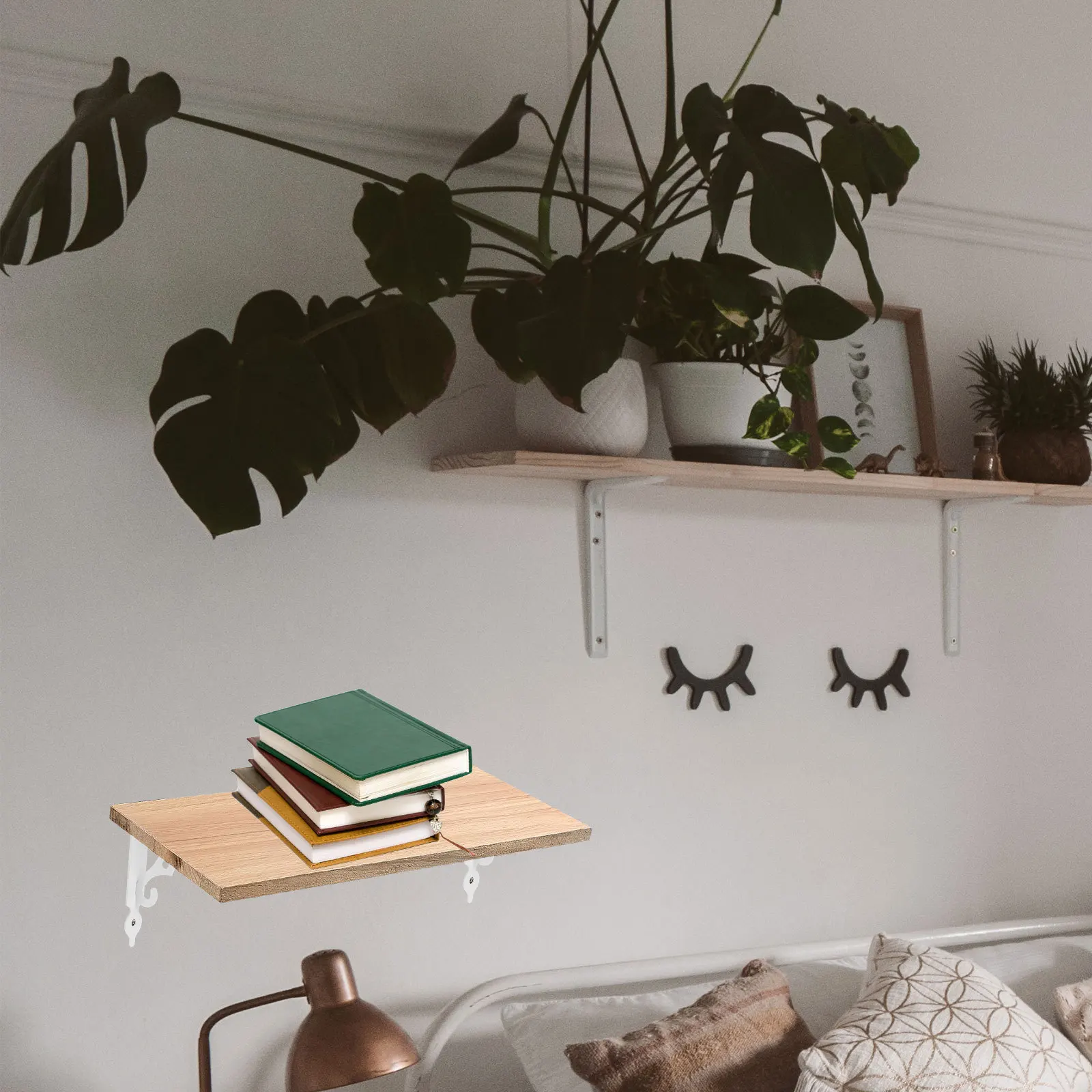 

2 Pcs Floating Shelf Bracket Support Brackets Heavy Duty Shelving Metal Garage for Shelves
