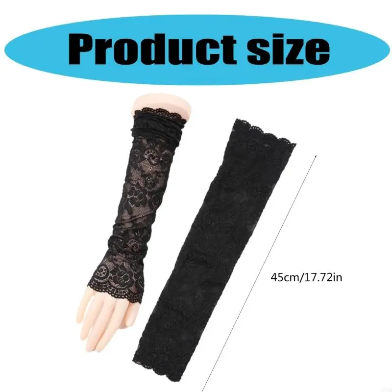 573B Fashion Lace Sleeves Sweet Sunproof Lace Flower Arm Sleeves Decorative Armwear