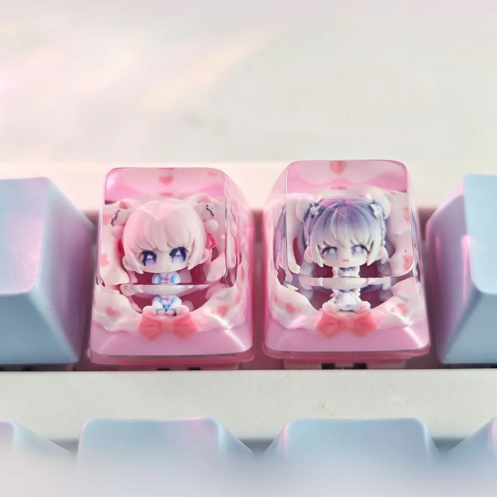 Cute Anime Keycaps Custom Resin Point Keycap Cherry 3D Personality Keyboard Cap Mechanical Keyboard Accessory Artisan Keycaps