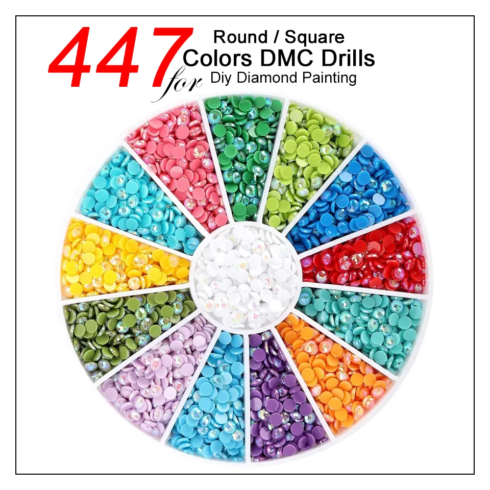 Оптовая продажа, DMC 447 цветов, круглая/квадратная вышивка, алмазная живопись, распродажа, полный камень, Кристальные бусины, вышивка, наборы для вышивки крестиком, мозаика