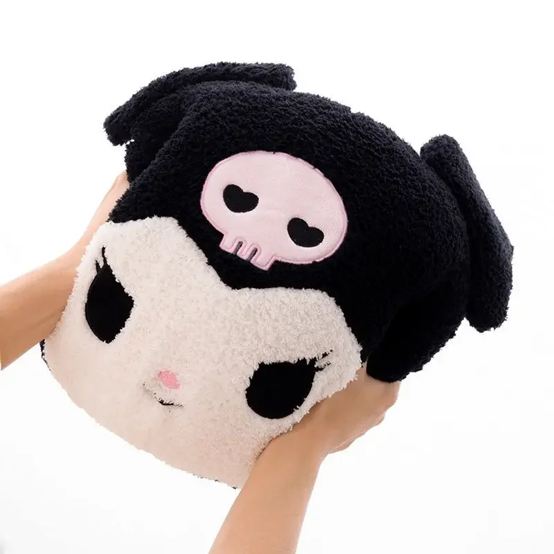 MINISO Sanrio Cartoon Kuromi Car Neck Pillow Waist Support Car Seat Pillow Cute Plush 4 Seasons Universal Ladies Car Accessories