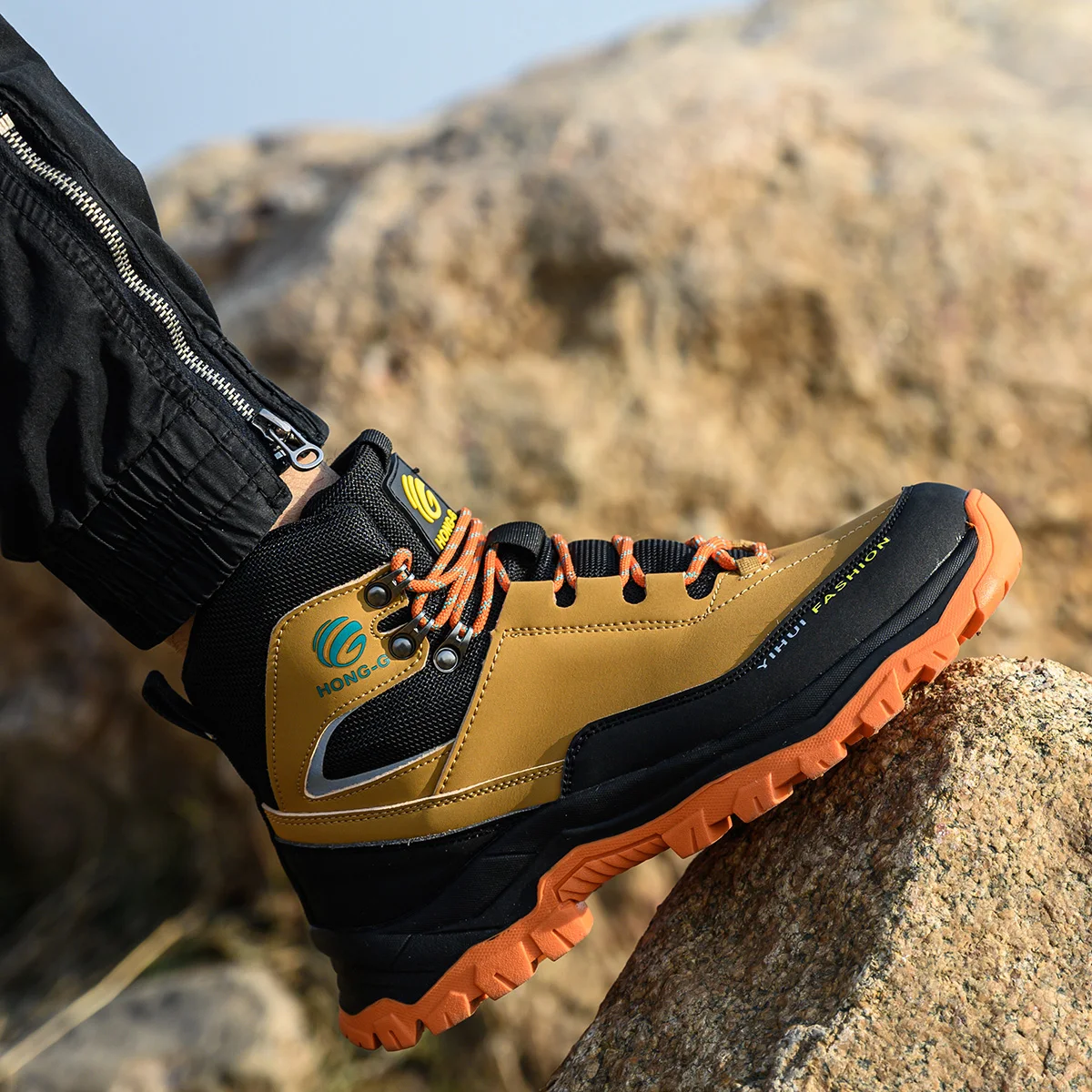 أحذية عمل صغيرة الحجم مقاومة للماء للرجال والنساء أحذية جلدية برأس فولاذي أحذية رجالية أحذية بنية اللون