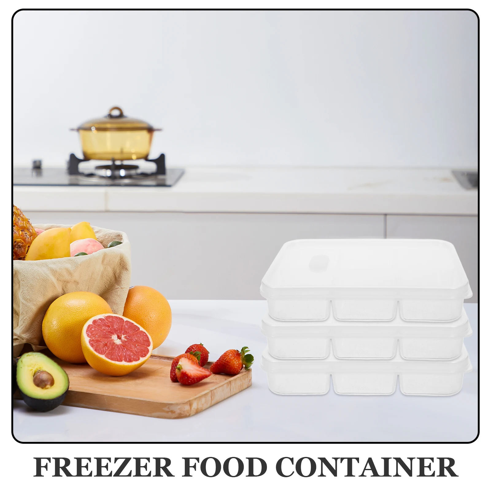 

! \\boxed{ Transparent 6 Compartment Fridge Food Storage Container ! Vegetable Fruit Keeper Organizer PP Lightweight