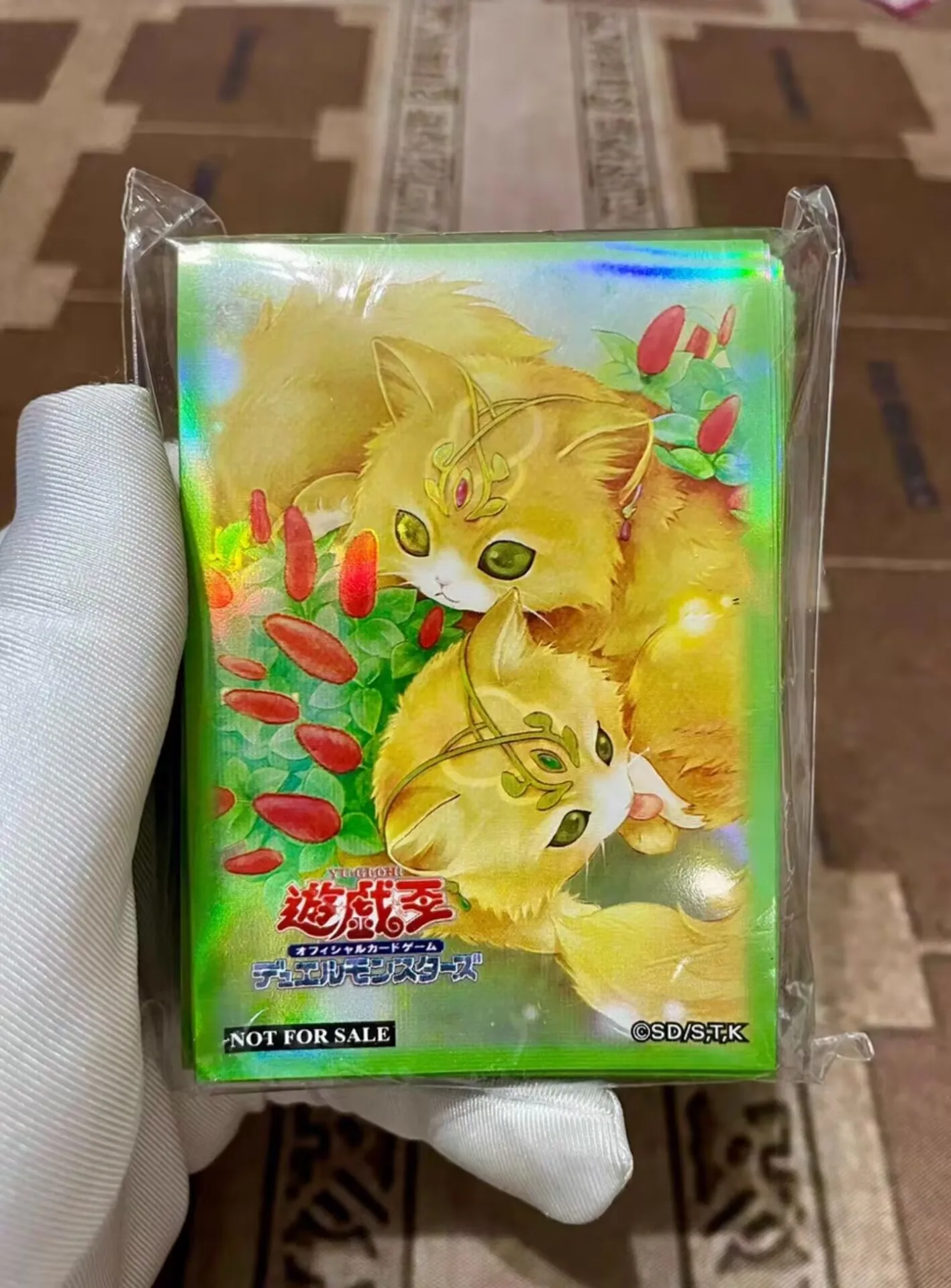 Yugioh-piezas KONAMI Duel Monsters Kittytail, mística, bestia del bosque, colección oficial, Fundas protectoras de tarjetas selladas, 100