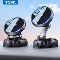 TOPK Magnetic Car Phone Holder Mount for Magsafe 360° Rotation Dashboard Suction Cup Stand for iPhone Desk Wall Mount Holder
