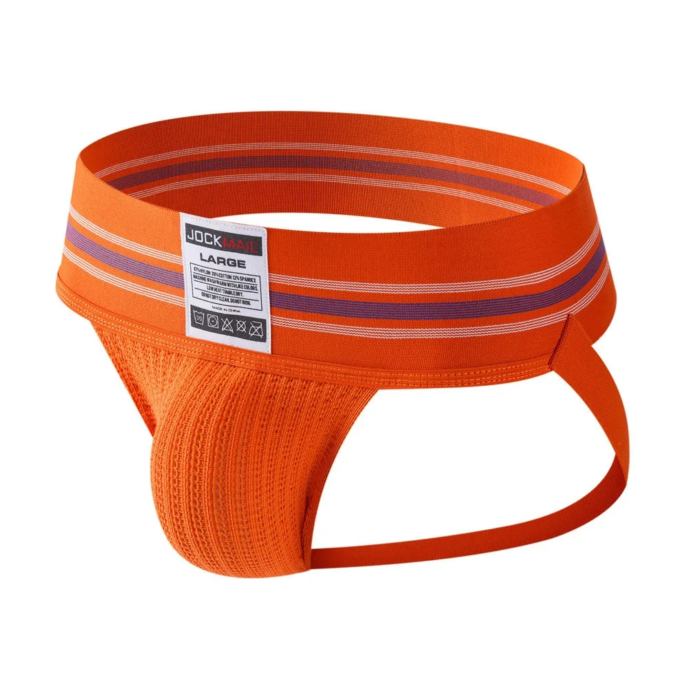 Jockmail Hot Man Underwear Thong Wide Waistband Striped Jokkstrsps Hombre Cotton Knit Very Hot Strings Sports Sexy Panties
