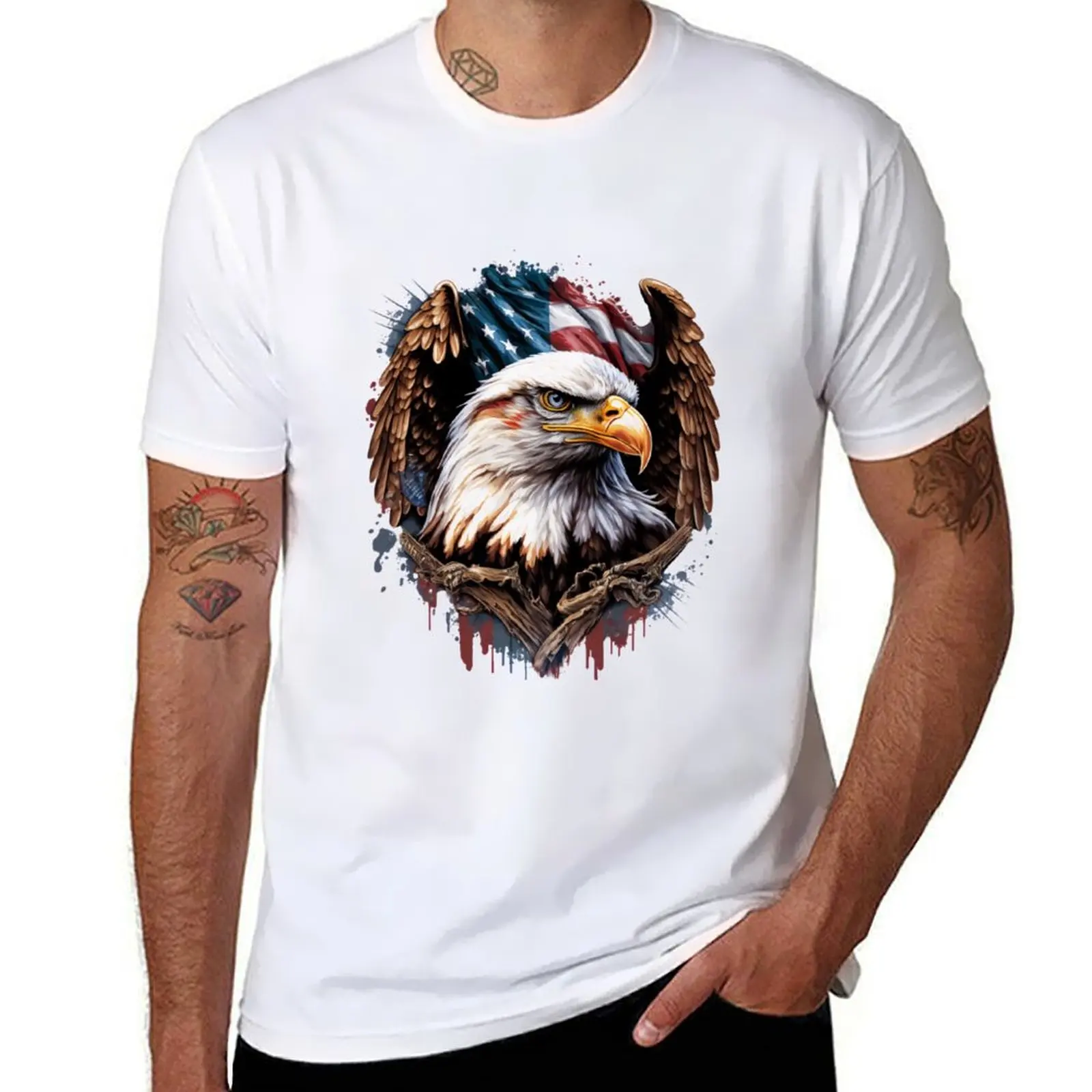 

Eagle Bald Wings Design T-Shirt Performance Workout Short Sleeve Tee