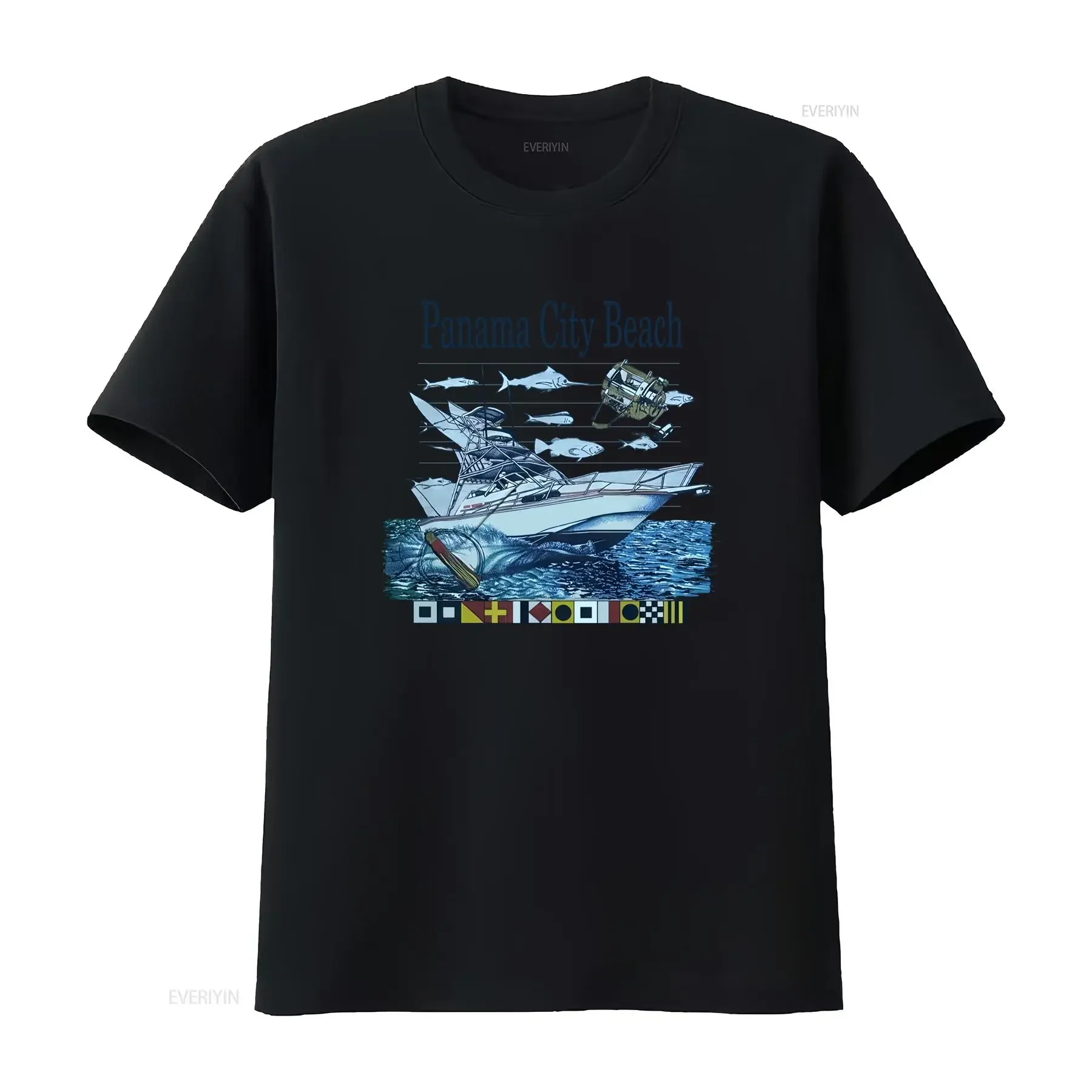 Vintage 90s Panama City Beach Yacht Fishing Boat Ocean Waves T Shirt Size Large vintage Washed Soft Breathable fashion homme