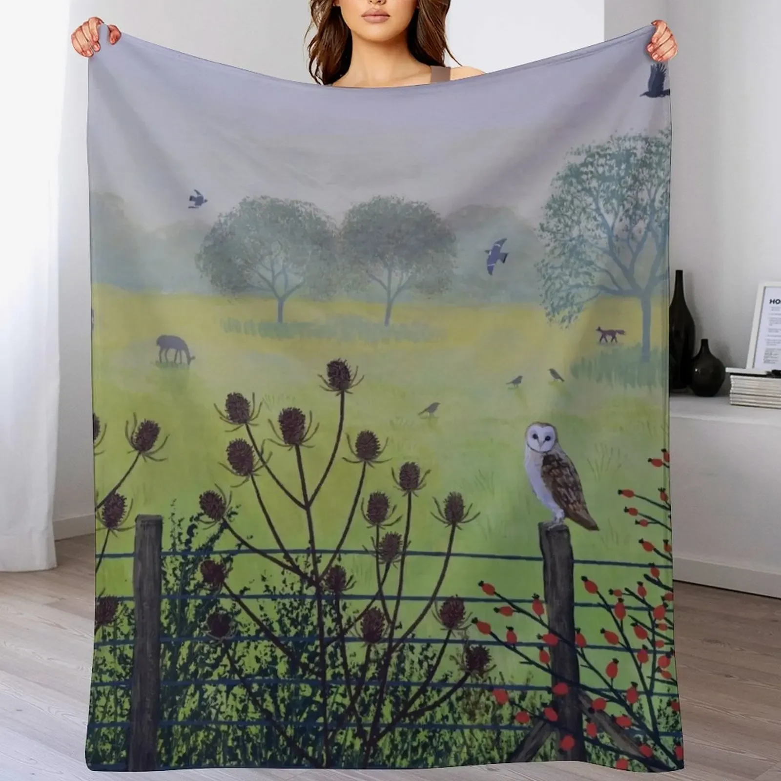 On the Fence Throw Blanket Stylish Couch Blanket for Home Living Room