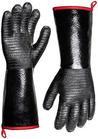 

14" Heat Resistant Grill Gloves - Waterproof, Fireproof, Oil Resistant for BBQ, Oven, Smoker