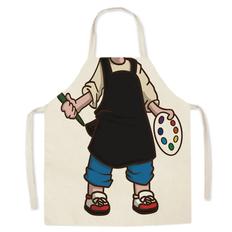 1 piece cartoon character uniform printed apron kitchen cooking baking apron family adult child anti-fouling cleaning tool