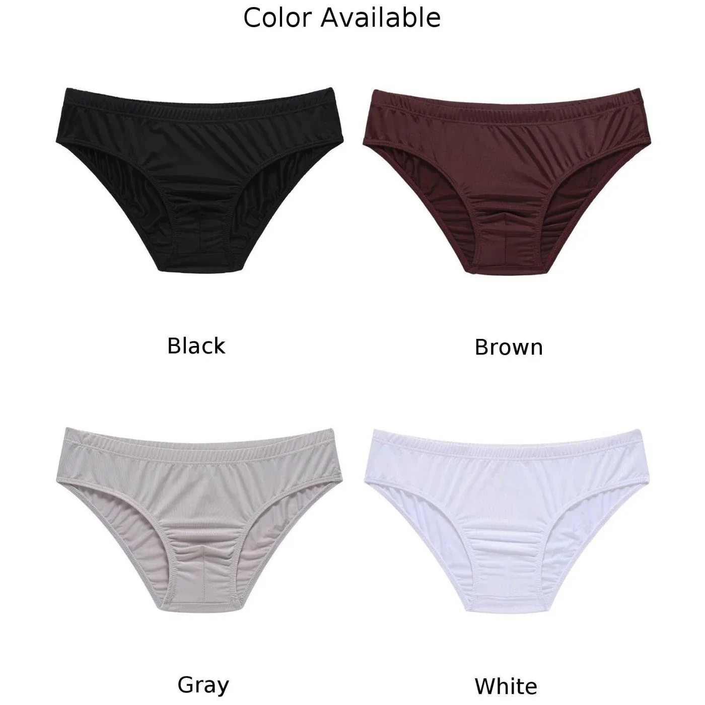 1pc Men\'s Ice Silk Briefs Low-rise U-convex Pouch Sexy Underwear Ultra Thin Breathable Translucent Underpants Man Panties