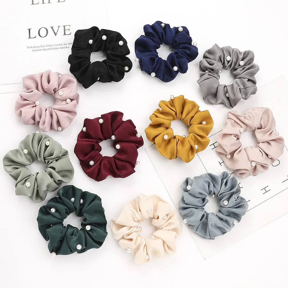 Hair Accessories Women Bead Design Ladies Hair Tie Lady Female Fashion Big Scrunchies Ponytail Hair Girl Holder Rope Fashion