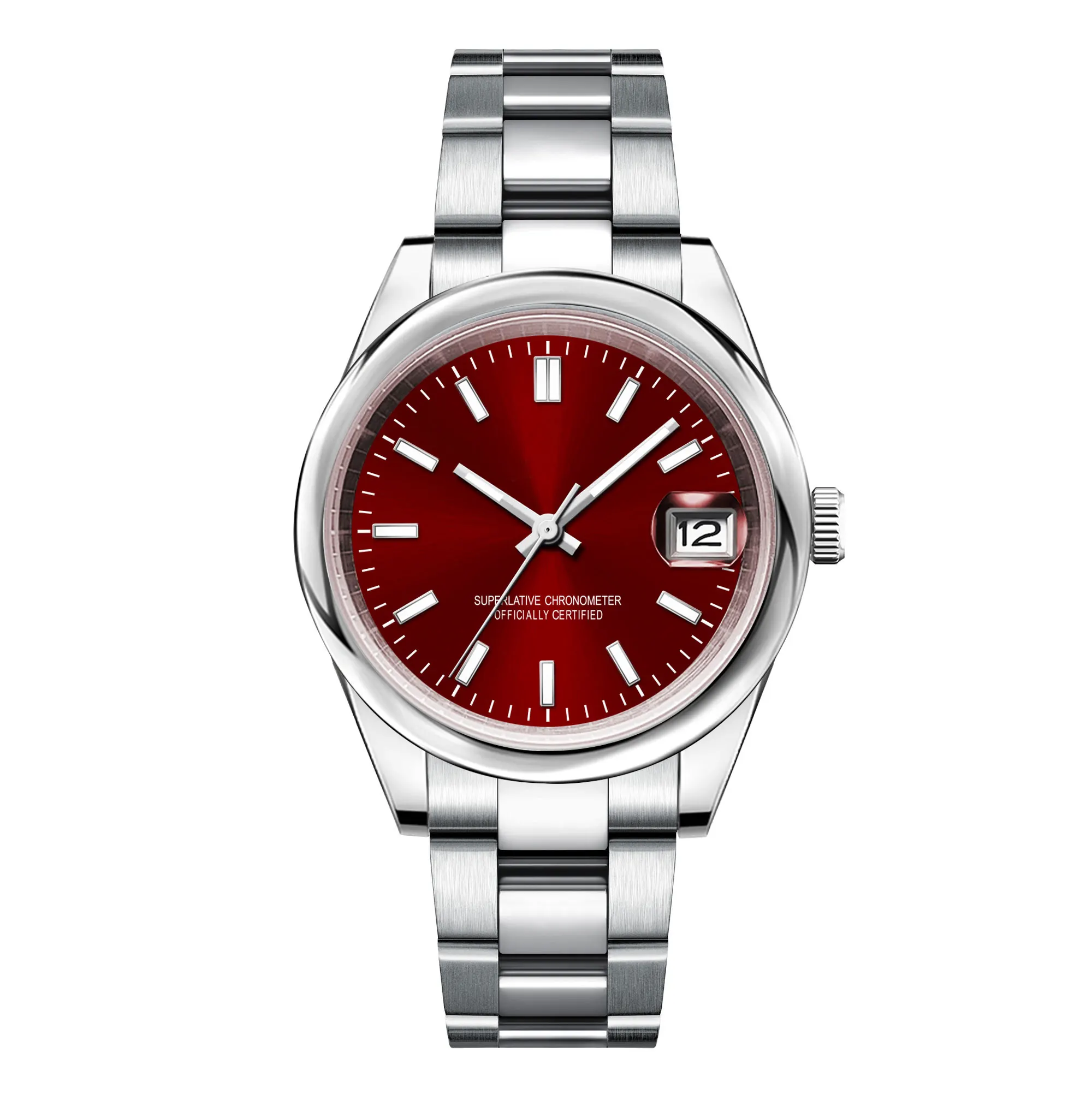 นาฬิกาข้อมือผู้ชายหรูหรา NH35 ขนาด 36 มม./40 มม. หน้าปัดเรียบ กระจกแซฟไฟร์ ระบบอัตโนมัติ Miyota พร้อมโลโก้สั่งทำพิเศษ Reloj Hombre