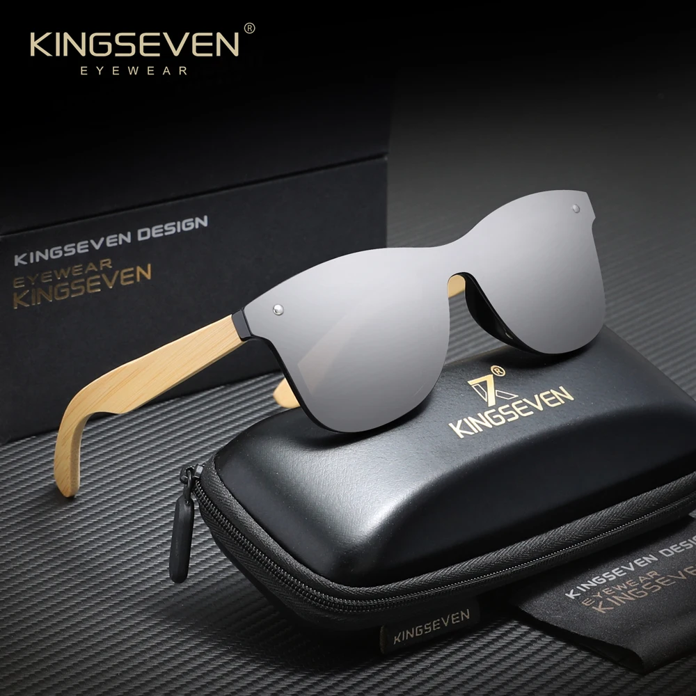 KINGSEVEN Luxury Bamboo Natural Wooden Handmade Sunglasses Men Polarized Eyewear Sun Glasses For Women