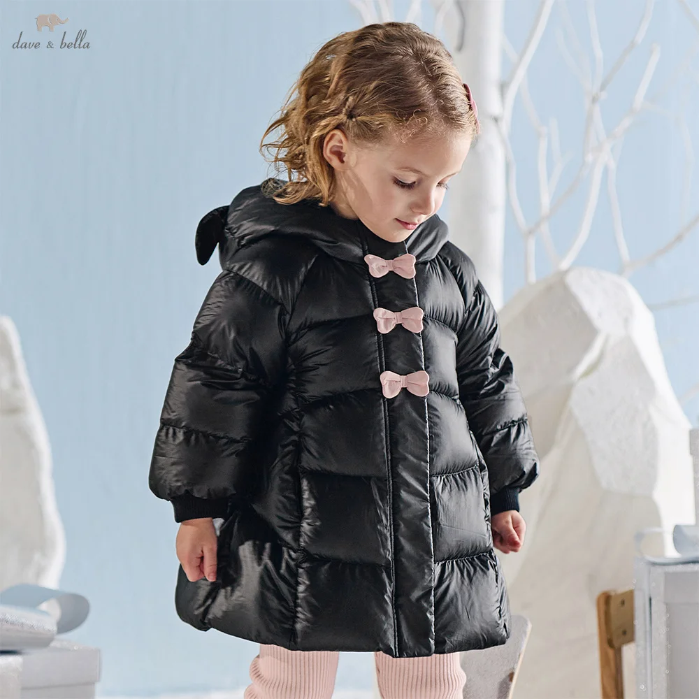 ديف بيلا الفتيات أسفل سترة الخريف الشتاء الأطفال المخملية رشاقته معطف الأبيض بطة أسفل ملابس خارجية ملابس الاطفال عادية DB4254792 #1