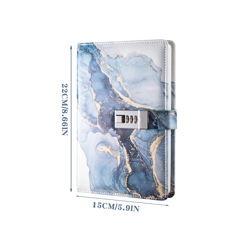

180 Pages A5 Journal Notebook Protecting Secrets PU Leather Diary Book Thickened Waterproof Password Book with Lock Stationery