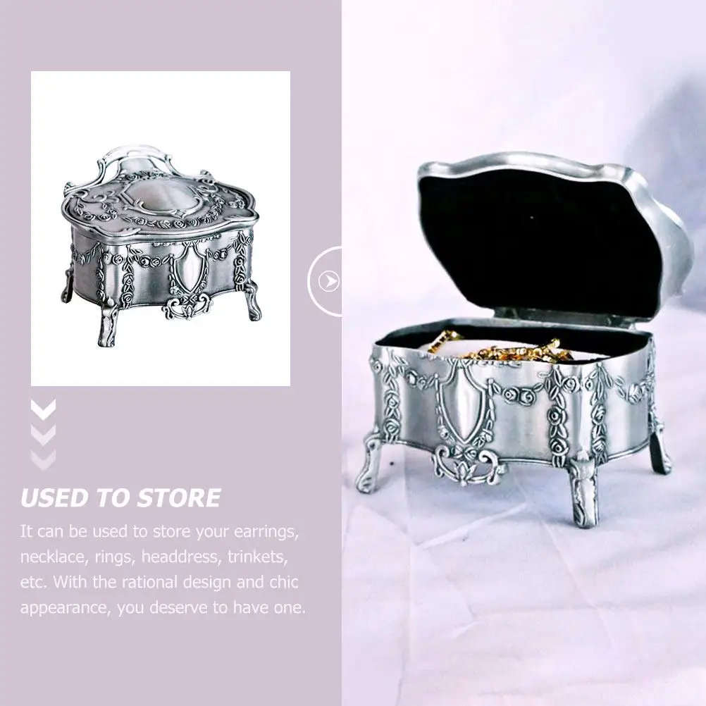 Chic Premium Metal Jewelry Storage Box Organizer Case for Earrings Necklaces Rings Headdress Small Items Travel Jewelry