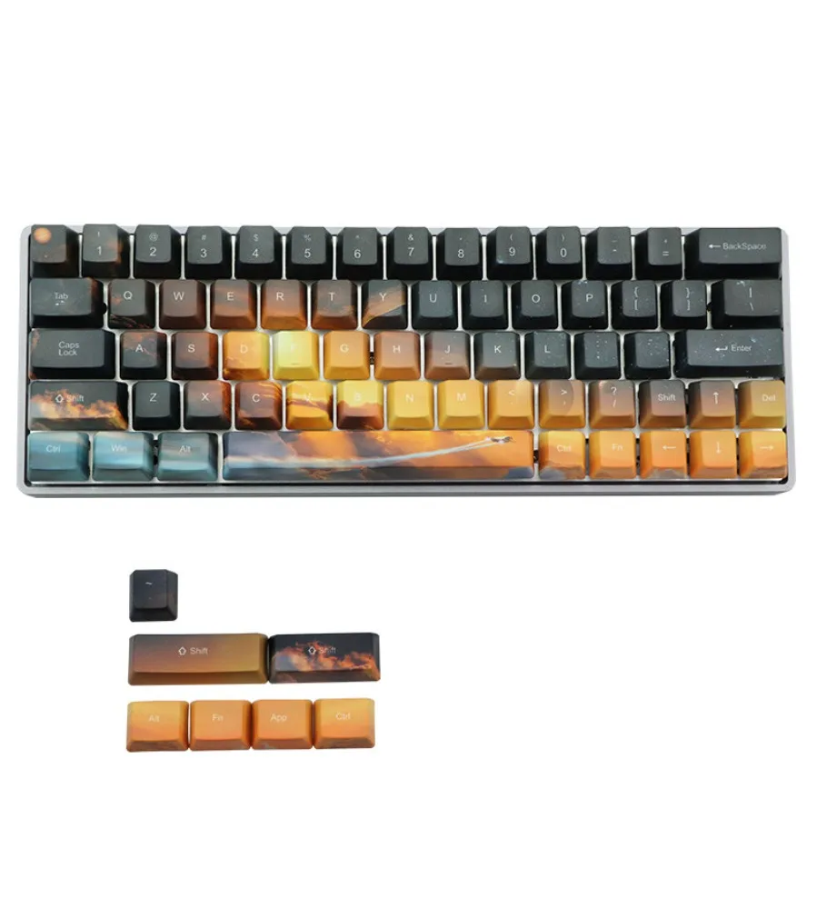Trek 71 key OEM height PBT keycap all-inclusive five-sided sublimation process compatible with GH60 GK64