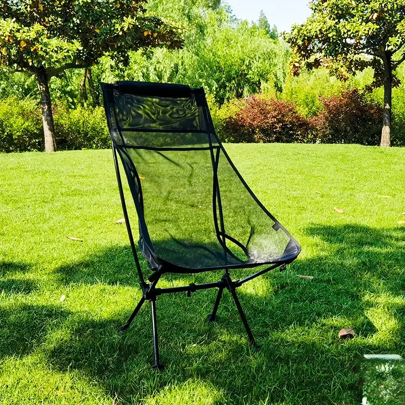 

#Same style moon chair with black mesh and white mesh, two pumpkin road folding chairs