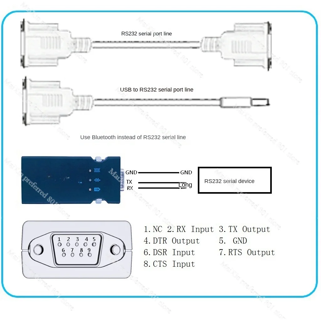 WF610A Dual Mode Transparent Printer Effect Device RS232 Wireless Serial Bluetooth Adapter Module