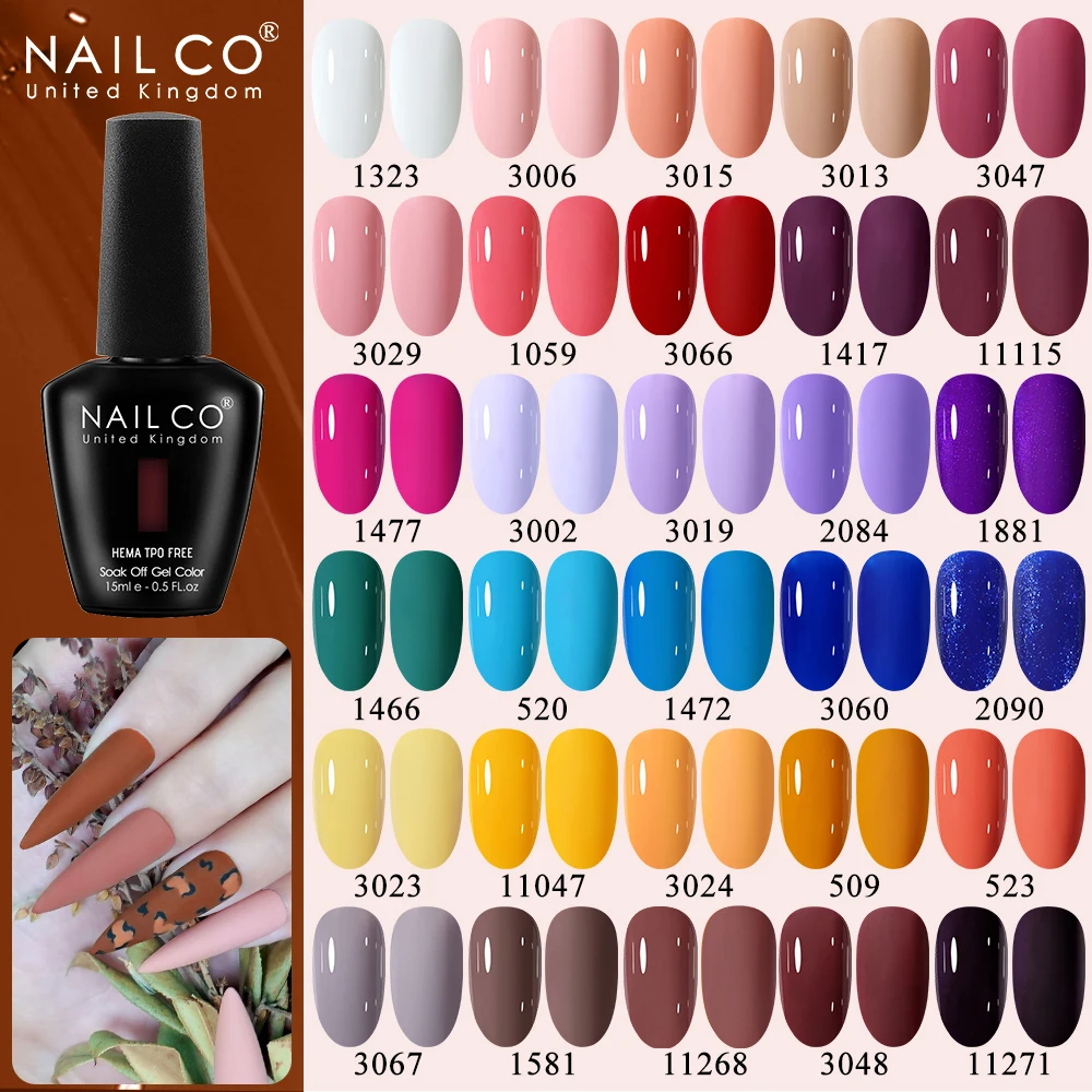 NAILCO nuevo 15ML Red Fire Color Series Gel esmalte de uñas arte semipermanente UV híbrido barniz suministros de uñas para profesionales