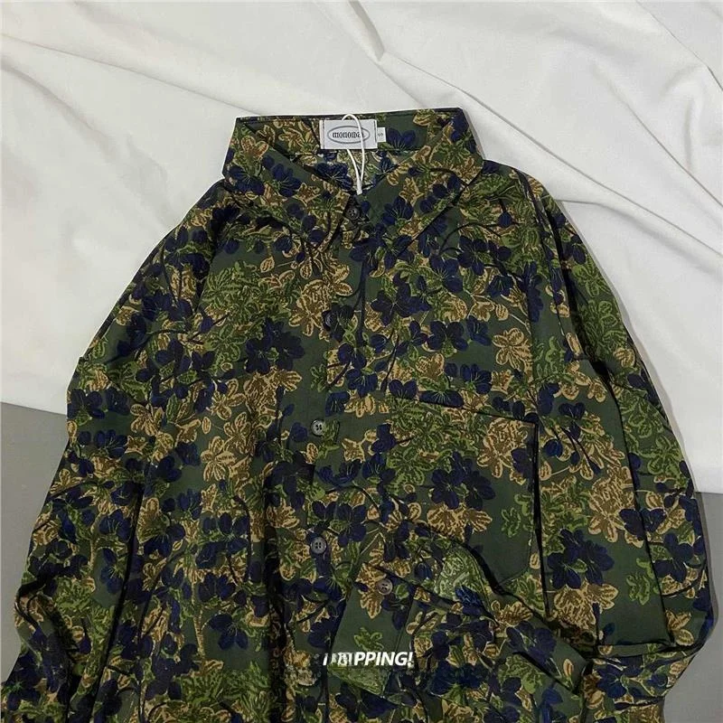 

Винтажная женская рубашка с цветочным принтом и длинными рукавами, легкая, дышащая, с защитой от солнца, с воротником, для повседневной носки, Cleanfit