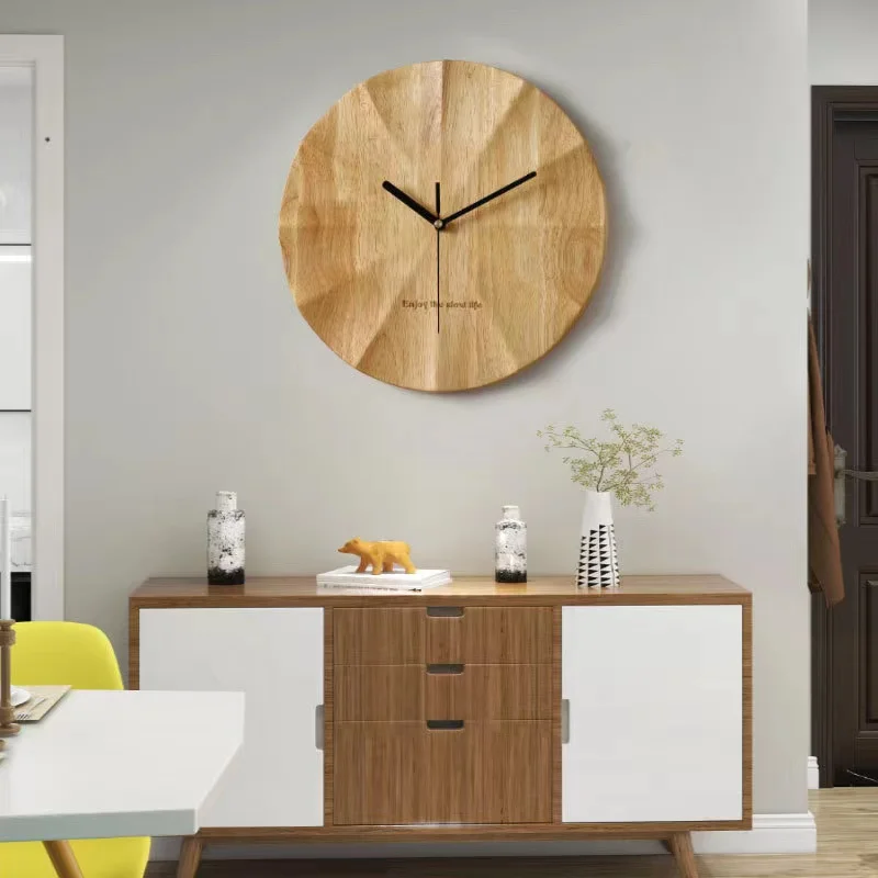 

Modern Design Minimalist Solid Wood Wall Clock Personality Wall Decoration Clock Living Room Decor Home Clock Home Decor