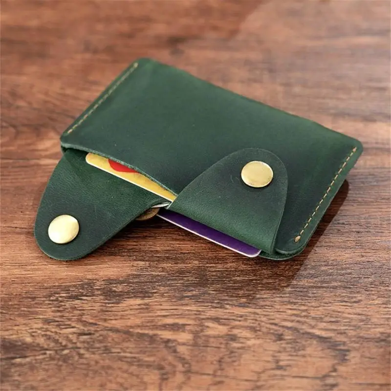 Leather Card Holders with Closure Retro Credit Card Case Card Holders Wallet For Travel Daily Commuting Use H8WD