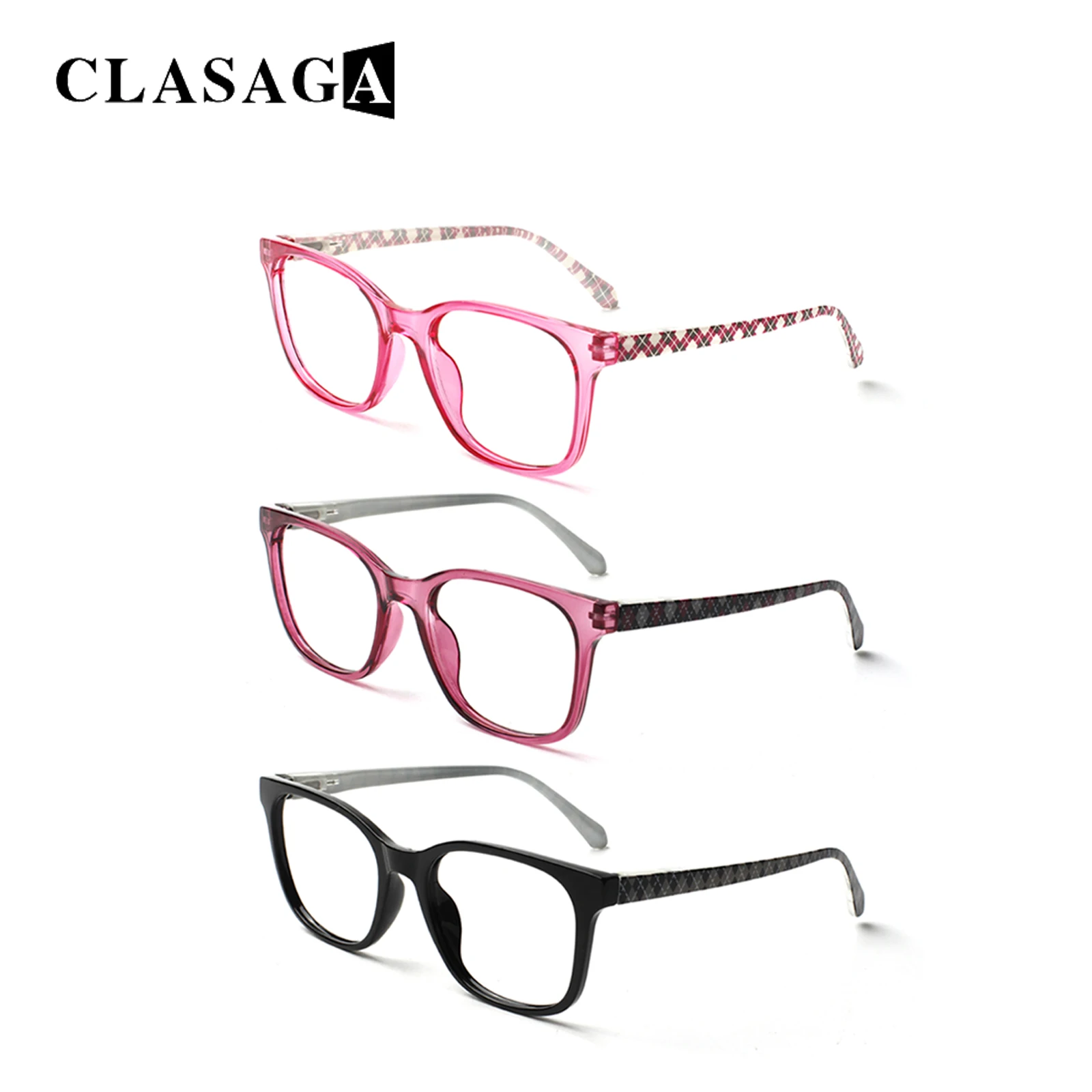 

CLASAGA 2PCS High-Quality Reading Glasses Men And Women Universal HD Lenses Rectangle Fram Lightweight Prescription Eyewear