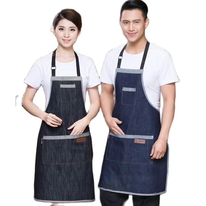 1 piece Unisex jean Chef Aprons restaurant kitchen waiters jean aprons  food service