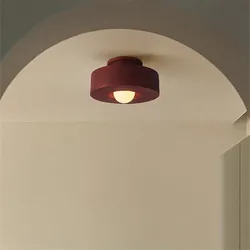 Wabi-sabi-Iluminación de techo Led para pasillo, luz pequeña minimalista para dormitorio, E27, decoración del hogar, luz redonda para balcón