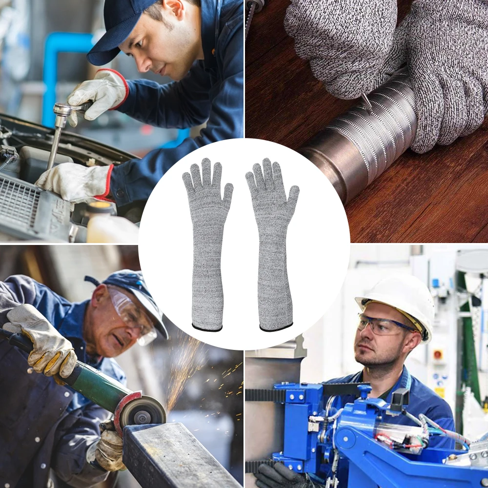 1 Pair Anti-Puncture Cut Arm Sleeve Cut Resistant Knit Sleeves Outdoor Work Safety Anti-cutting Arm Guard Protective Glove