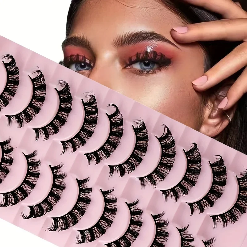 30 Pairs 3-Pack Russian Strip Lashes D Curl False Eyelashes Fluffy Wispy Fake Lashes Pack wedding