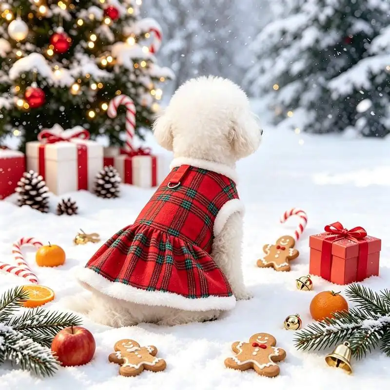 1 pet dog dress, a pet dress with a drawstring that can be worn outdoors, and a pet costume for Christmas Day
