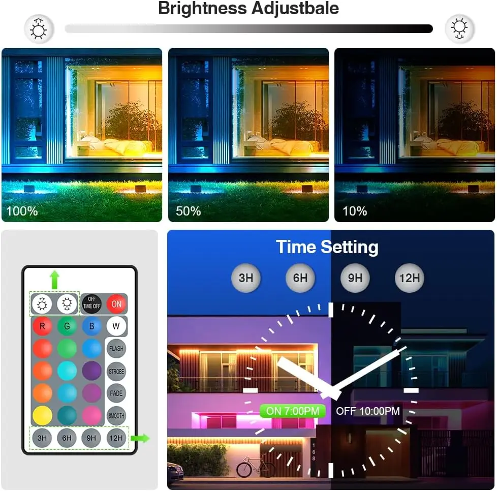 Rgb Outdoor Led Projector 220V Rgb Flood Light 10W 30W 100W 50W Waterproof Led Color Changing Rgb Spotlight Lamp Remote Control