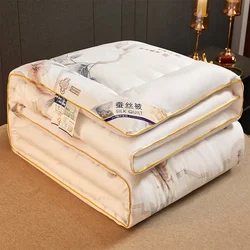 Mulberry Silk Quilt Bedspread Sleeping Comforter King Queen Size Winter Duvets 220*240