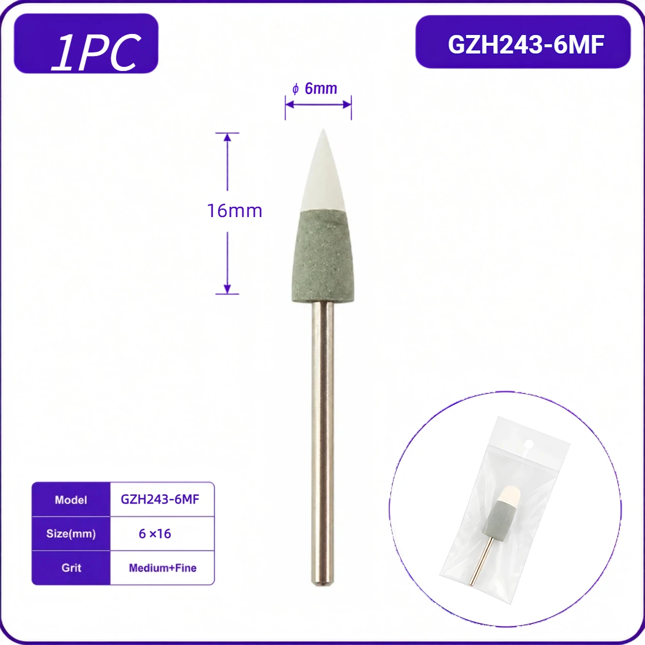 2-in-1 Pre-Sintered Zirconia Grinding Polishing Bur Disc Dental Lab  Dual Grit Crown Bridge Restoration Tool 15000RPM