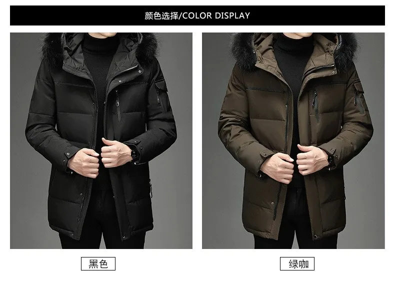 Style Hooded Jacket Short Length Casual with Windproof Wrinkle Finish Zipper Closure Thickened Regular Length Winter for Men