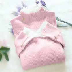 Y2k Turtleneck Women Sweaters Korean Lace Patchwork Female Warm Pullovers Autumn Elegant Chic Flare Sleeve Ladies Casual Tops