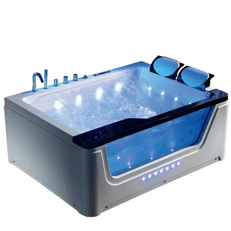 Acrylic Temperature-Controlled Water Curtain Waterfall Bathtub Single Double 1.7 m for Adults