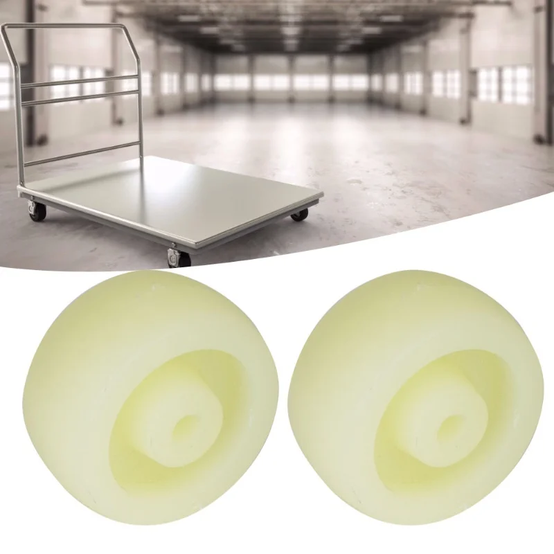 10pcs White Nylon Wheel 2.5 Inches Nylon Round Pulley Caster Roller 25kg Maximum Load