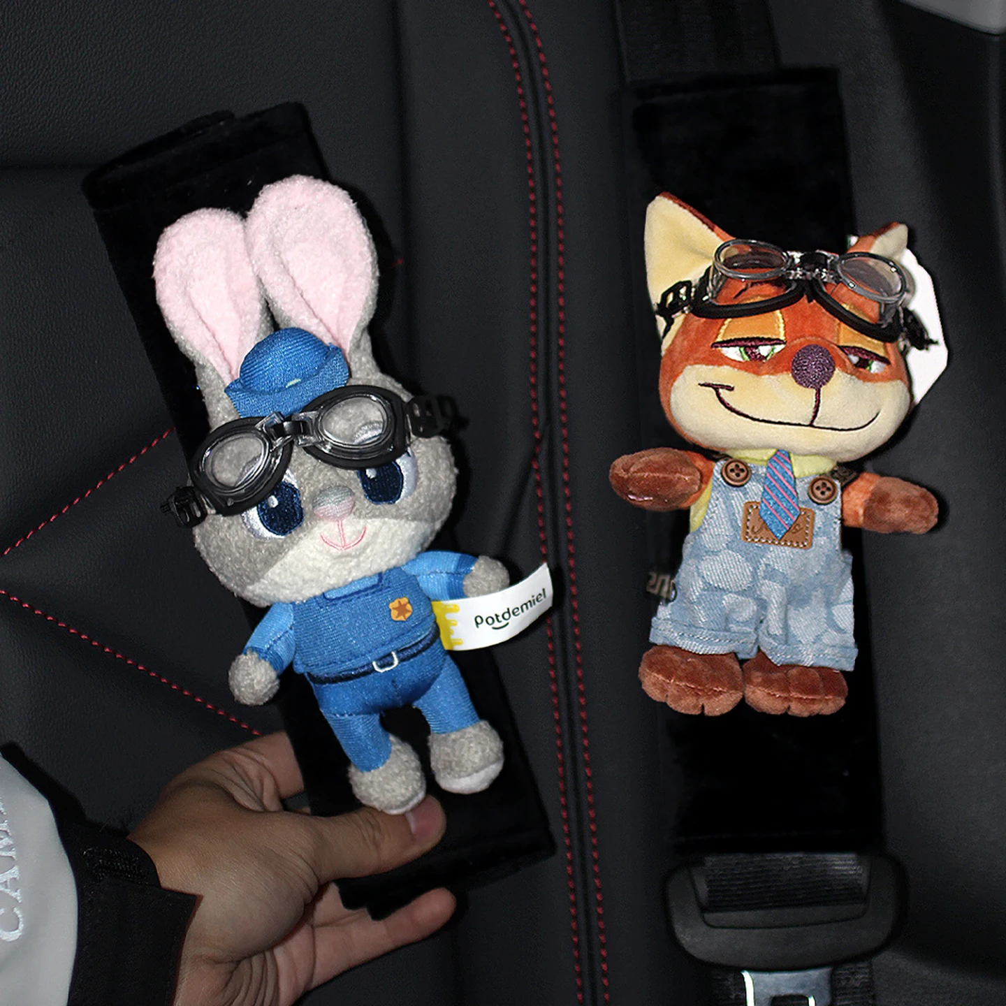 Novo nick fox louco animal cidade brinquedos de pelúcia carro capa ombro cinto segurança capa protetora presente brinquedos pelúcia