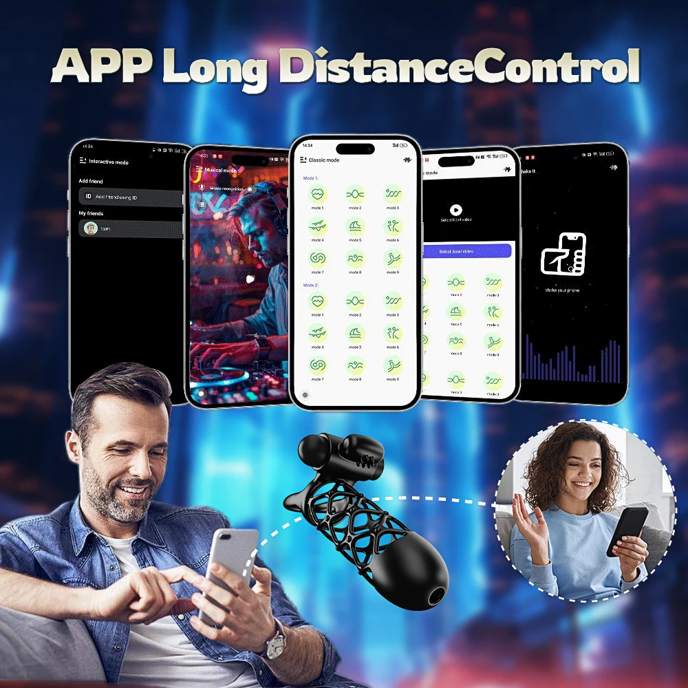 خاتم القضيب حلقة القضيب الهزاز APP التحكم تهتز تأخير القذف الجنس لعب للرجال زوجين Penisring كوكرينج ديك كم