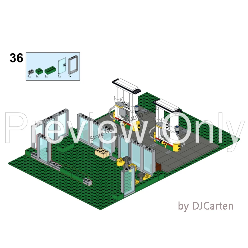 NEW City Traffic Street View MOC Octan Gas Station Building Blocks 60132 Service Station DIY Creative Ideas Children Toy Gifts