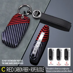 Carbon Fiber Car Key Cover Fob Case Shell for Kia K3/K5 DL3/K7/K8 GL3/Sorento MQ4/KA4 Carnival/Sportage NQ5/Niro SG2/Seltos/EV